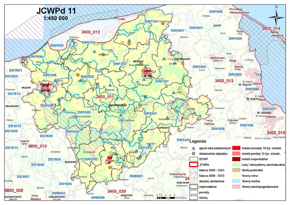 OPIS WARUNKÓW HYDROGEOLOGICZNYCH I ŚRODOWISKOWYCH Rys. 3. Elementy charakterystyki środowiskowej JCWPd nr 1.