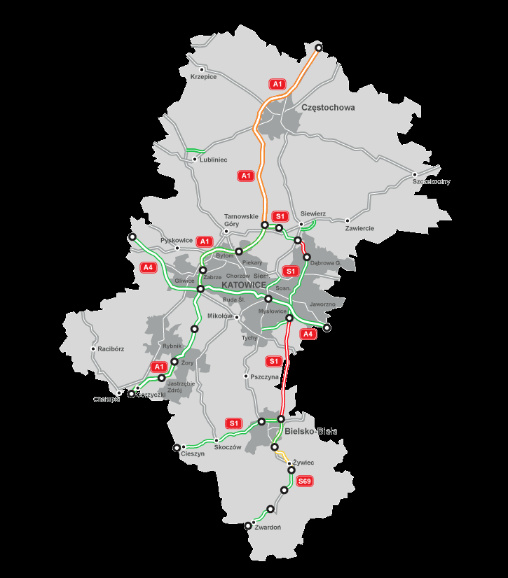 Ze względu na kluczowe znaczenie i rekordowe w skali kraju natężenie ruchu drogowego w regionie, w perspektywie finansowej 2014-2020 realizowane będą następujące inwestycje drogowe: Budowa drogi