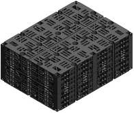DN 200 i DN 315 Pojemność wodna: 158 dm3 Adapter połączeniowy DRAINFIX BLOC TYP I Element łączący skrzynki w poziomie i pionie, zabezpieczający przed przesuwaniem się warstw Materiał: