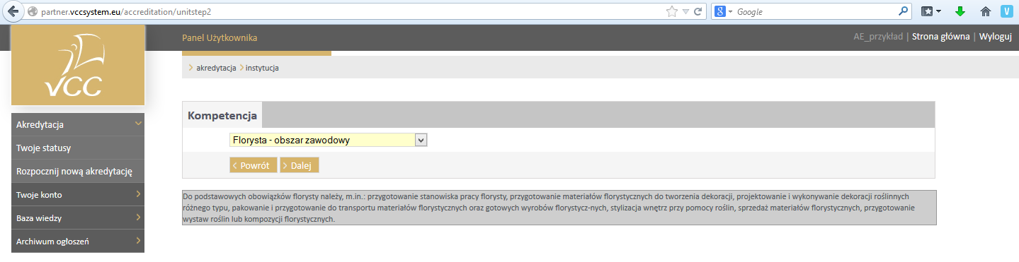 5. Weryfikujesz poprawność wpisanych danych. Klikasz przycisk Akceptuj dane, aby przejść do kolejnego kroku. 6.