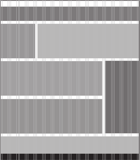 Jest to pierwszy etap pracy nad projektem graficznym strony. Przenieśliśmy układ zaprojektowany na kartce papieru do programu graficznego. Teraz należy wypełnić projekt treścią.