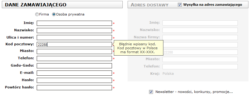 Heurystyki Nielsena: #5 Zapobieganie błędom 1 1 Pokazuje błąd