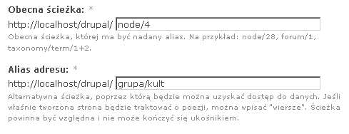 96 Drupal. Poznaj go z ka dej strony Klikamy Dodaj alias, co przeniesie nas na stron /admin/build/path/add.