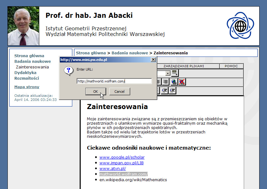 IV. Wstawianie odnośników i obrazków.