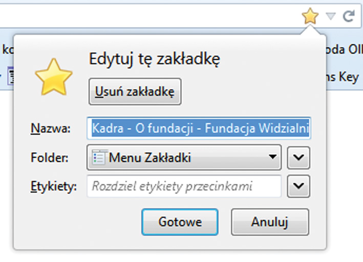 Co to jest WCAG 2.0? Strona dodana do ulubionych w przeglądarce internetowej jest zapisana pod aktualnym tytułem. Rys. 17.