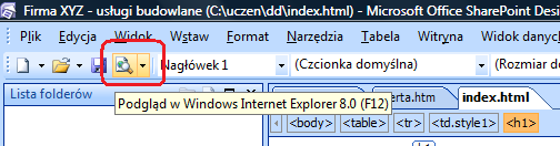 KROK 18: Sprawdź jak wygląda strona w przeglądarce internetowej!