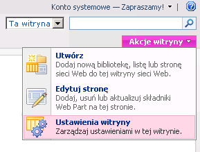 Konfiguracja anonimowego dostępu do WSS Wchodzimy na stronę opublikowana w WSS i logujemy się