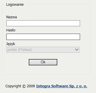Logowanie do panelu administracyjnego Dostęp do panelu administracyjnego można uzyskać z poziomu stopki Integra WebShop.