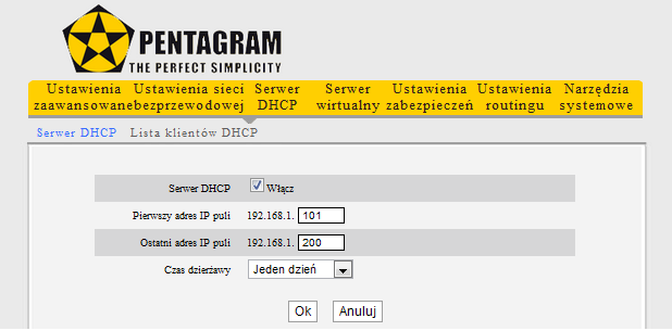 Serwer DHCP Serwer DHCP Protokół DHCP (Dynamic Host Configuration Protocol) służy do przydzielania adresów IP komputerom w sieci LAN lub w sieci prywatnej.