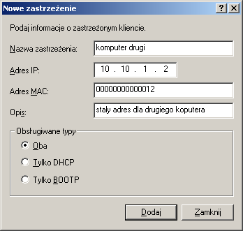 Mechanizmy DHCP Konfiguracja serwera DHCP Konfiguracja