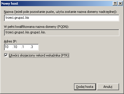 Mechanizmy DNS Konfiguracja serwera DNS