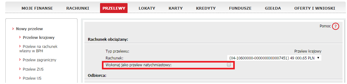 którym przelew ma być udostępniony. Dzięki temu z przelewów zdefiniowanych w Systemie będziesz mógł także korzystać w Bankowości Mobilnej (dostępnej poprzez stronę m.bph.