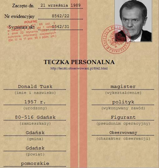 Teczka personalna Donalda Tuska jaka była droga do politycznej - PDF Free  Download