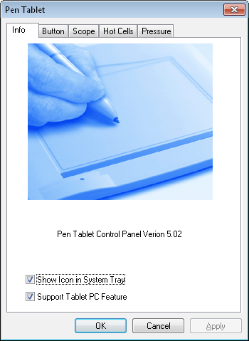 Konfigurationsanwendung Pen Tablet Ein Teil der Funktionen der Konfigurationsanwendung steht nur in manchen Betriebssystemen zur Verfügung.
