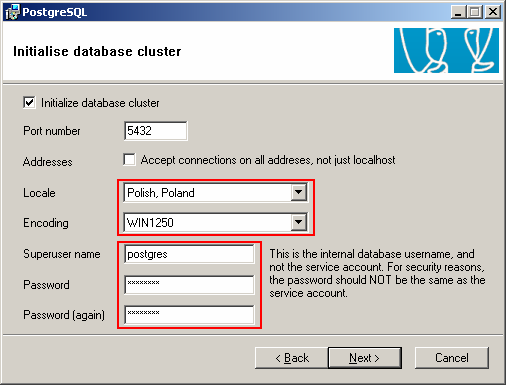 Informacja: Minimalny zestaw składników wymaganych przez system mmedica, to: Data directory National language support psql 4.