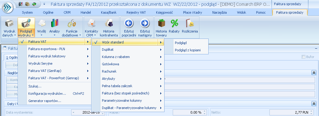 1.6 Pozostałe znaczące różnice W programie Comarch ERP Optima 2013 Umożliwiono seryjne kasowanie pozycji na większości list dostępnych w programie (np.