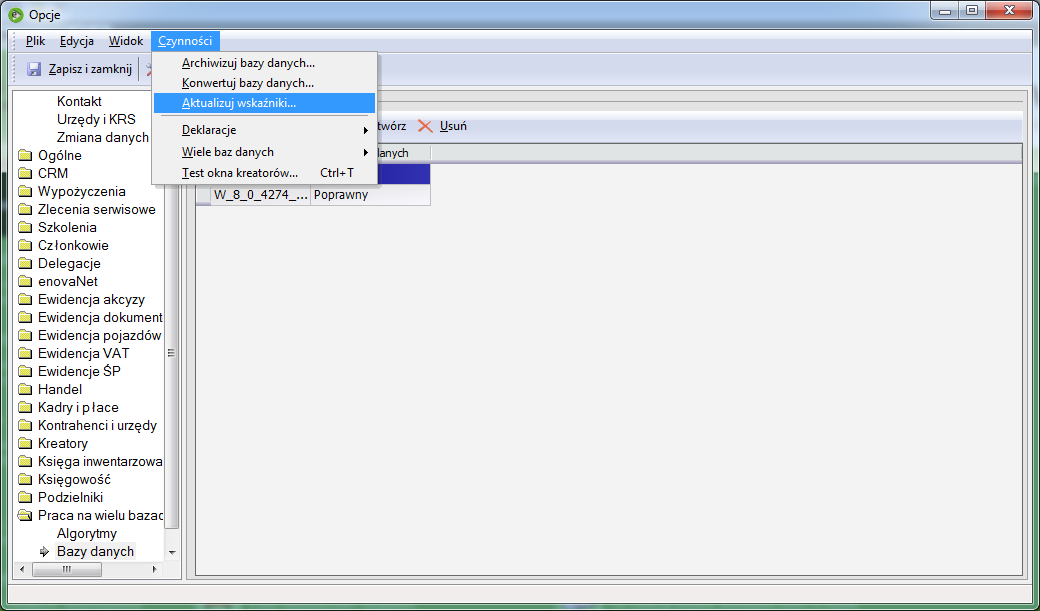 3. Analizy baz danych W menu głównym programu znajduje się folder o nazwie Praca na wielu bazach.