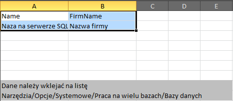 Kolejne pozycje na liście baz danych tworzymy jako Administrator przez podanie nazwy bazy (nazwy na serwerze SQL) oraz określenie praw dostępów dla operatorów zdefiniowanych w bazie Master. 1.