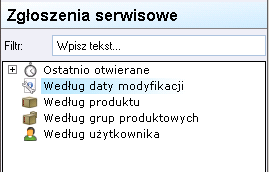 Zarządzanie zgłoszeniami serwisowymi Zgłoszenia można wyświetlać