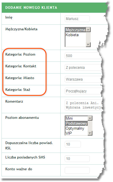 Dostęp do informacji. Jedyną informacją, która jest dostępna dla Klienta jest (co oczywiste) e-mail, telefon (jeżeli zostało wprowadzone). Pozostałe informacje nie są dla Klienta widoczne. UWAGA!
