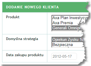 Tych danych nie możesz później edytować te informacje może zmieniać wyłącznie Klient, po zalogowaniu się na swoim koncie w portalu Opiekun Zysku. Aby przejść do kroku 2 użyj przycisku.
