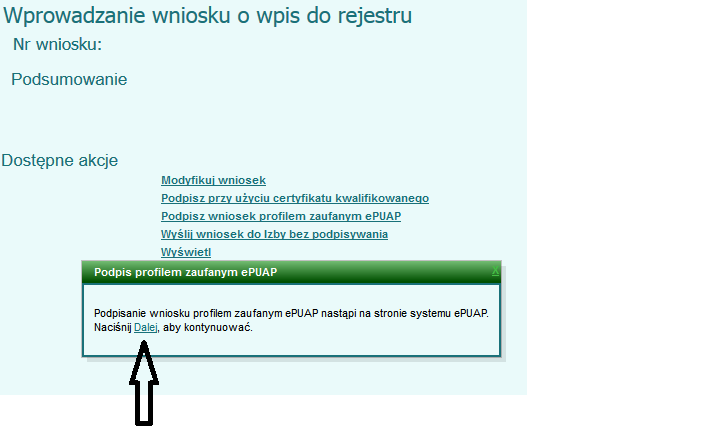 następnie wybierz Dalej aby przenieść się do strony epuap. 28.