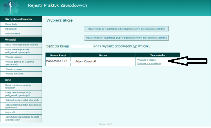 11. W zależności od rodzjau wprowadzanych zmian przejdź do odpowiedniej zakładki i wprowadź zmiany we właściwych rubrykach.