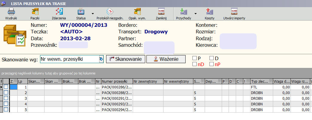 Opakowania zwrotne Dodano możliwość filtrowania opakowań po kontrahencie: Drobnica HACCP Zmieniono zasadę działania nadawania flagi HACCP.