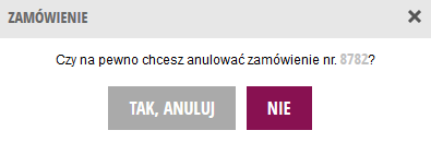 Rys. 37 Podsumowanie zamówienia W tym miejscu sprzedający może anulować zamówienie złożone przez klienta, za pomocą przycisku [Anuluj zamówienie].