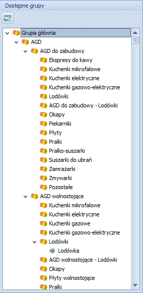 Rys. 66 Widok drzewa grup wraz z artykułami Po wykonaniu wyżej opisanych kroków, artykuły ze wskazanych grup mogą zostać wyeksportowane do wszystko.