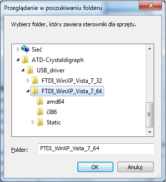 I wybrać odpowiedni folder ze sterownikiem (należy zwrócić