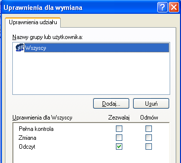 Kliknij przycisk Uprawnienia i
