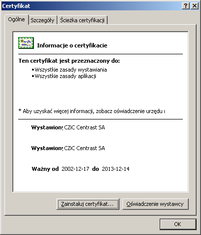 Rejestracja w systemie operacyjnym certyfikatu z karty System operacyjny komputera, na którym uŝytkownik zamierza składać podpis elektroniczny powinien zostać skonfigurowany pod kątem wykorzystania