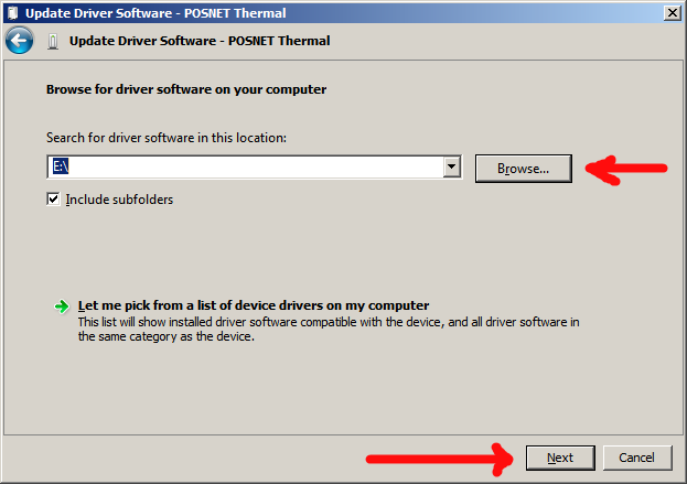 8. Otworzy się okno Update Driver Software z którego należy wybrać Browse my computer for driver software 9.