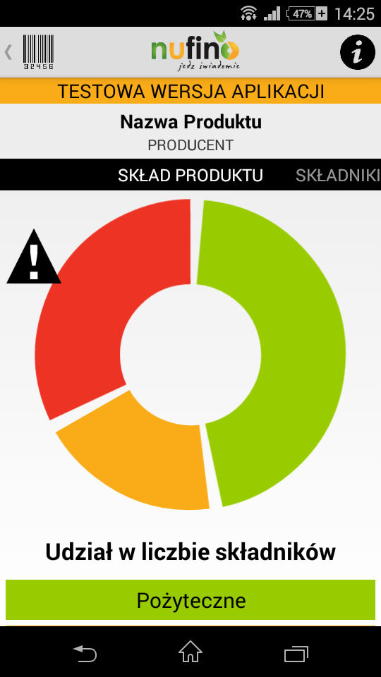 Ekran 1: wykres składników Skala stworzona od podstaw na potrzeby