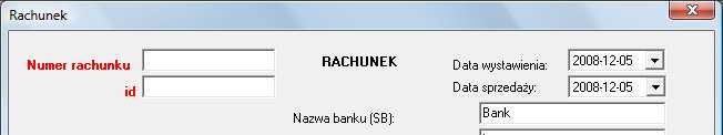 Rachunek: W celu wystawienia rachunku dla klienta należy z menu Rachunki wybrać opcję Nowy.