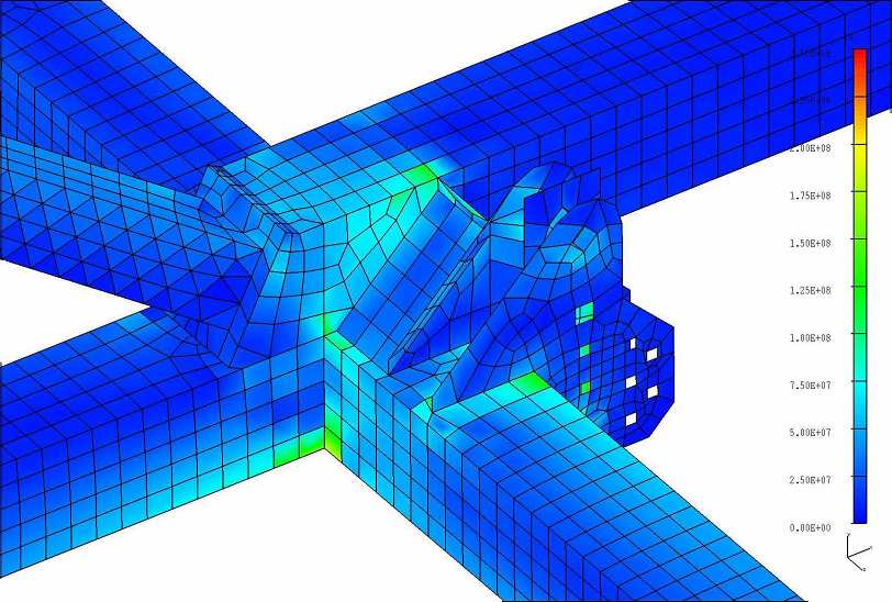he third place in the structure where the design was changed Ostatnim miejscem gdzie dokonane został zmian konstrukcjne z uwagi na niekorzstn rozkład napręŝeń bła belka poprzeczna środkowa, do której
