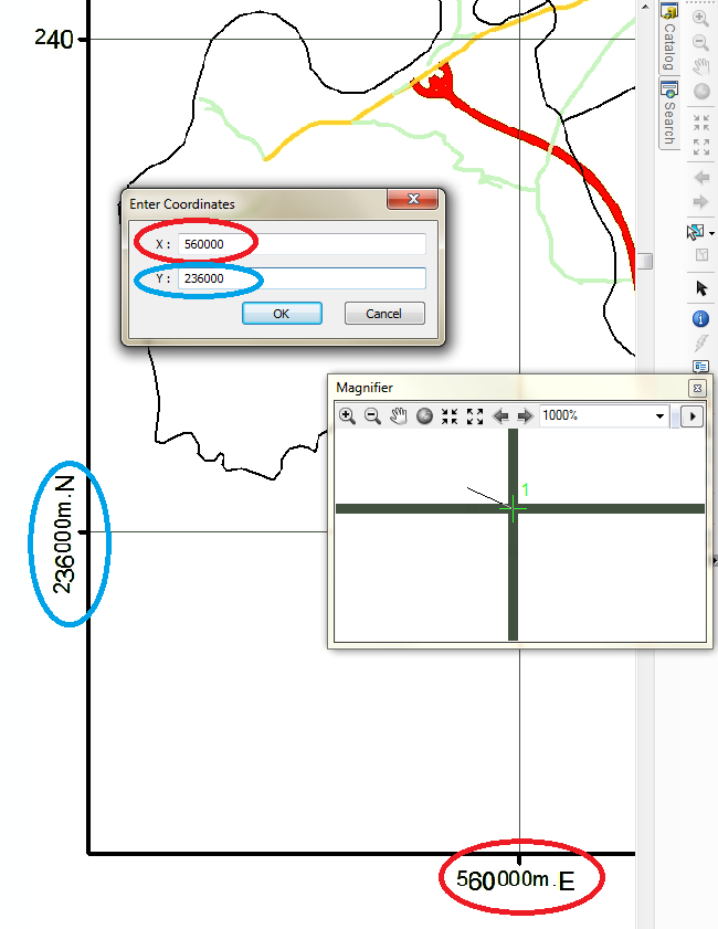 (ArcMap) Wyświetl pasek narzędziowy Geoodniesienie (Georeferencing) wstępnie ulokuj raster w pobliżu docelowej lokalizacji: ustal odpowiednie powiększenie danych podkładowych do kalibracji i