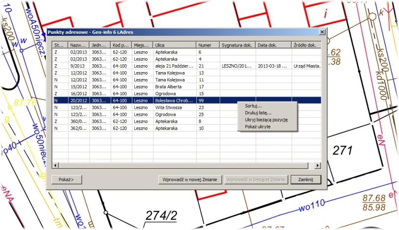 GEO-INFO Funkcje systemu Synchronizacja Punktów Adresowych pomiędzy modułem