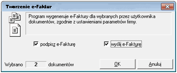 5 / 8 Wybierając ten przycisk można zobaczyć informacje dotyczące tego dokumentu zapisane w programie Symfonia e-dokumenty, np. można sprawdzić czy został wysłany do kontrahenta.