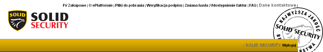 Rys. Dane kontaktowe Tutaj znajdują się dane kontaktowe do firmy SOLID, W przypadku pytań lub problemów z e-platformą możesz kontaktować się z nami pisząc