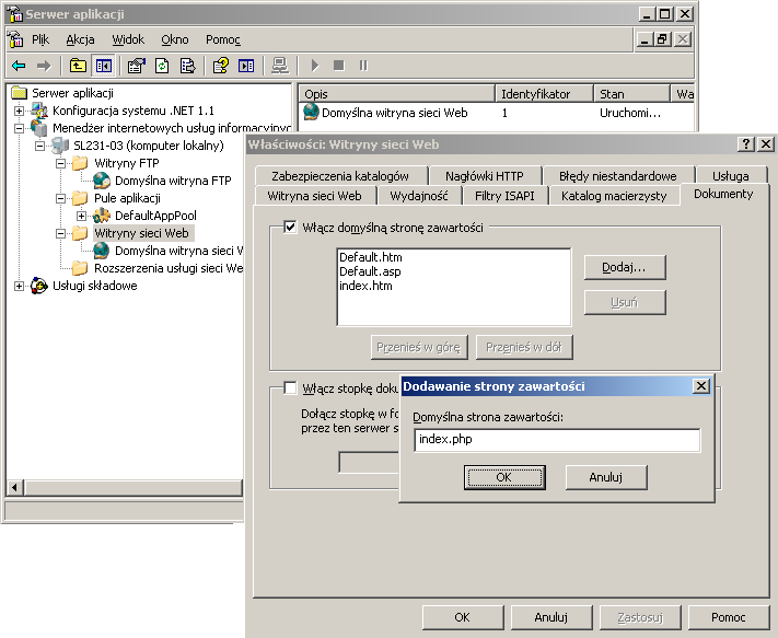 Instalacja usług sieciowych WWW/FTP z wykorzystaniem IIS w Windows Serwer 2003 9/16 B. UmoŜliwienie korzystania ze skryptów PHP. 1. Ze strony http://windows.php.