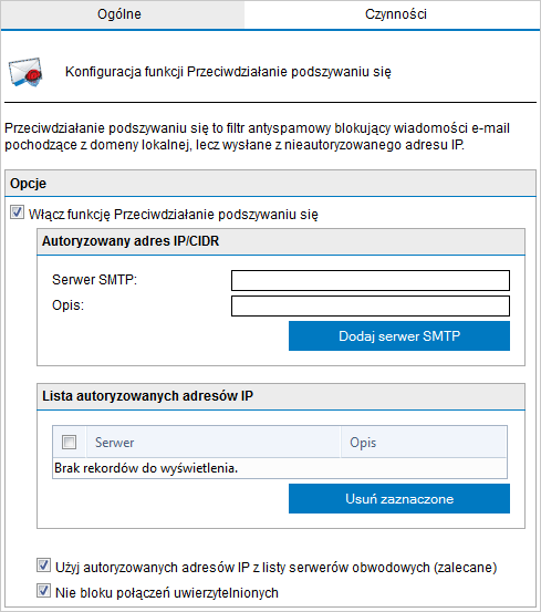 Screenshot 73: Filtr Przeciwdziałanie podszywaniu się programu GFI MailEssentials 2.