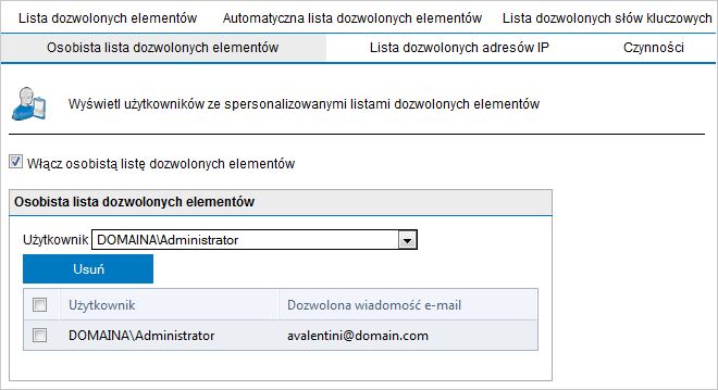 Screenshot 81: Osobista lista dozwolonych elementów 2.