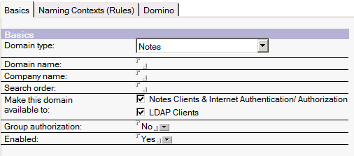 włączyć obsługę klientów LDAP w obszarze Make this domain available to (Udostępnij tę domenę) w następujący sposób: Screenshot 4: Ustawienia protokołu LDAP programu Lotus Domino W obszarze