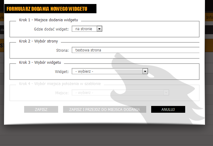 Gdzie dodać widget miejsce, w którym należy zadecydować czy widget ma być dodany na stronie, czy w szablonie strony;.