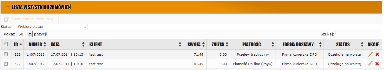 Na stronie importu plików wybieramy przed chwilą stworzony przez nas dokument i klikamy Importuj. Zamówienia Moduł zamówień służy do obsługi wszystkich zamówień w sklepie.