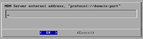 1. Dostęp do konsoli urządzeń z narządzenia zarządzającego wirtualizacji (np. Klient vsphere). 2. Z menu głównego wybierz Konfiguruj Serwer Komunikacyjny. Okno opcji aplikacji 3.