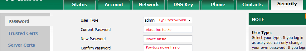 Strona 5 j) Ustawienie polskich tonów w słuchawce telefonu Aby przypisać do słuchawki polskie tony (sygnały słyszalne w słuchawce) należy w zakładce Phone wybrać zakładkę Tones następnie w polu
