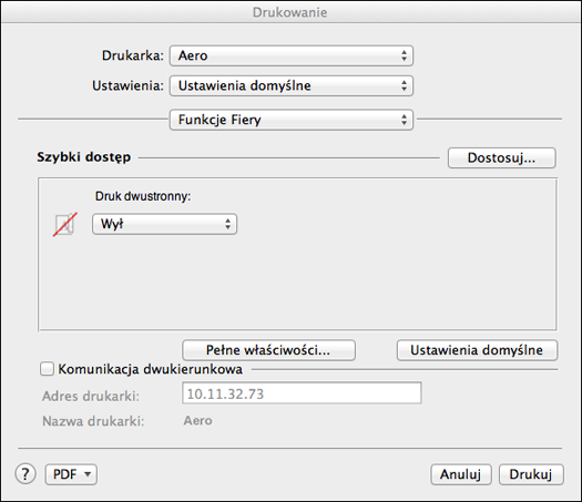 System Mac OS dla serwera druku EX/EX-P Print Server 54 Numer Opis 1 Funkcje Fiery 2 Dostosuj (skróty), zob. Pomoc 3 Pełne właściwości 4 Ustawienia wstępne (szablony zadań), zob.